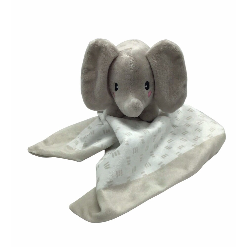 Pearhead Gray Elephant Security Blanket Lovey Baby Plush 13.5"